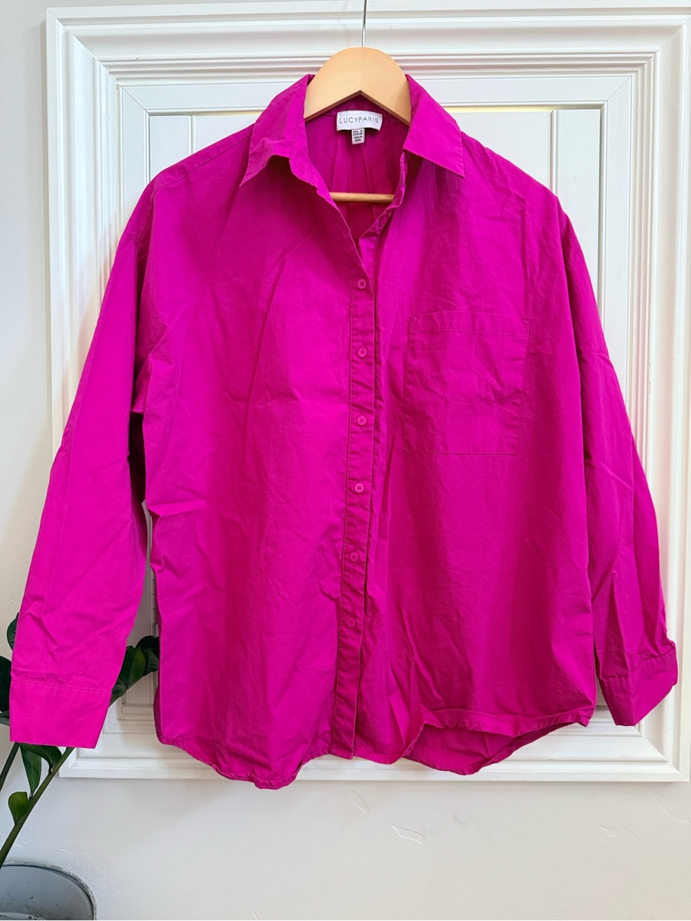Lucy Paris Hot Pink Button-Up Top - Size Small